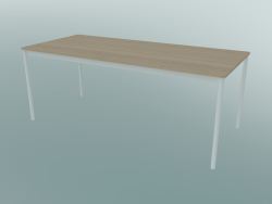Base de table rectangulaire 190x85 cm (Chêne, Blanc)