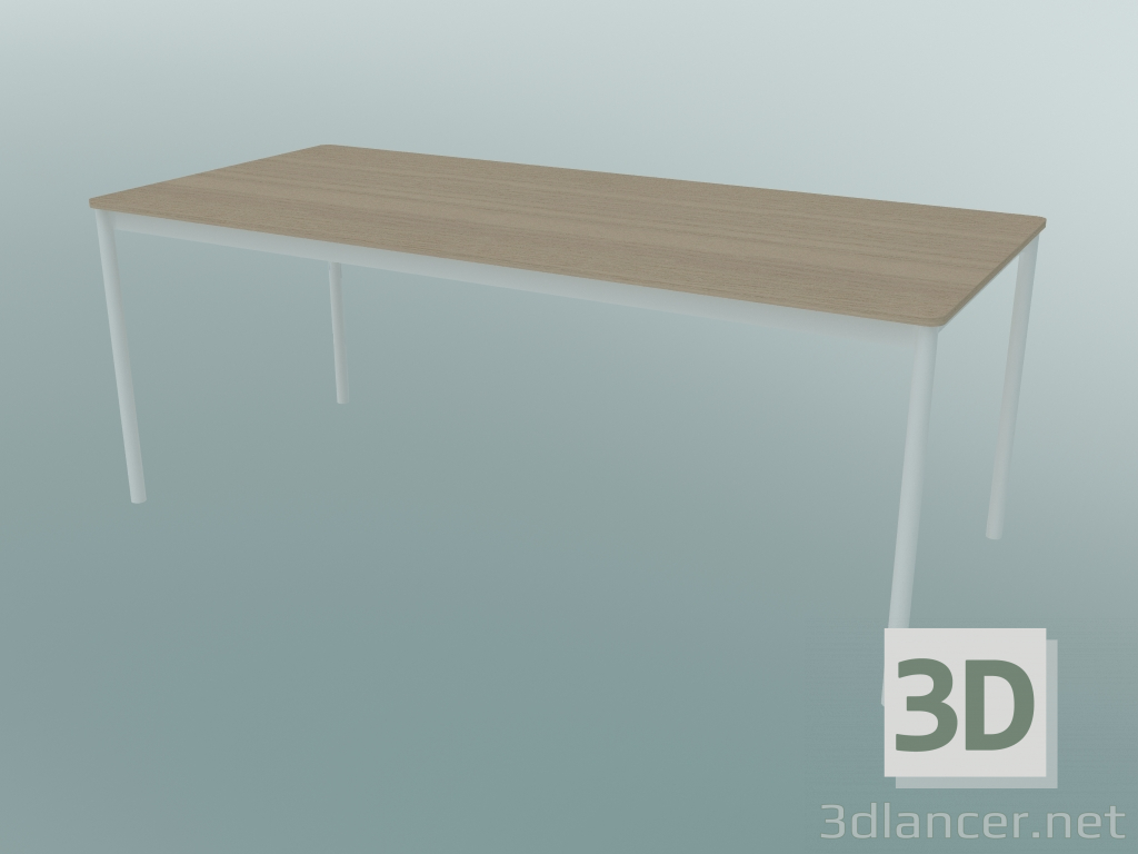modello 3D Tavolo rettangolare Base 190x85 cm (Rovere, Bianco) - anteprima