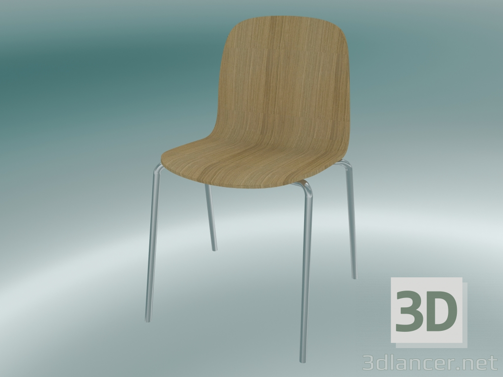 modèle 3D Chaise Visu avec piètement tube (Chêne) - preview