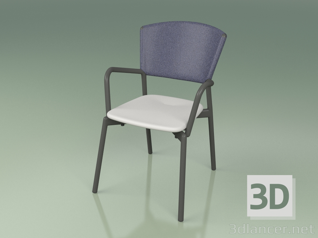 modello 3D Sedia 021 (Metallo Fumo, Blu, Resina Poliuretanica Grigio) - anteprima
