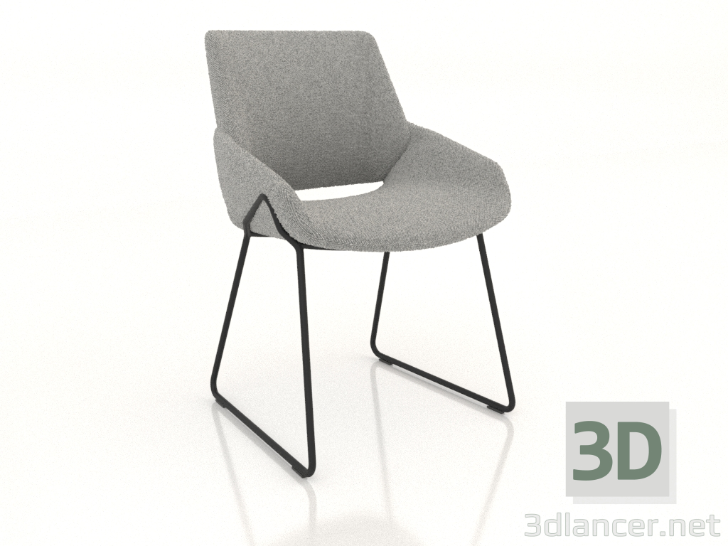 3D Modell Stuhl auf Metallkufen - Vorschau