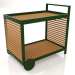 3d model Serving trolley with an aluminum frame made of artificial wood (Bottle green) - preview