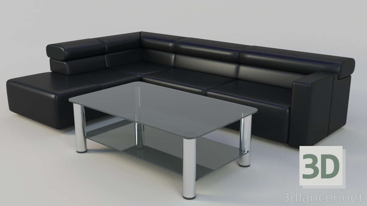 modello 3D di Divano e tavolino comprare - rendering