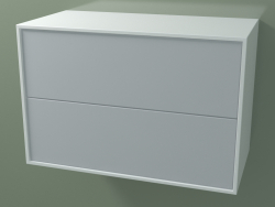Double drawer (8AUCCA01, Glacier White C01, HPL P03, L 72, P 36, H 48 cm)