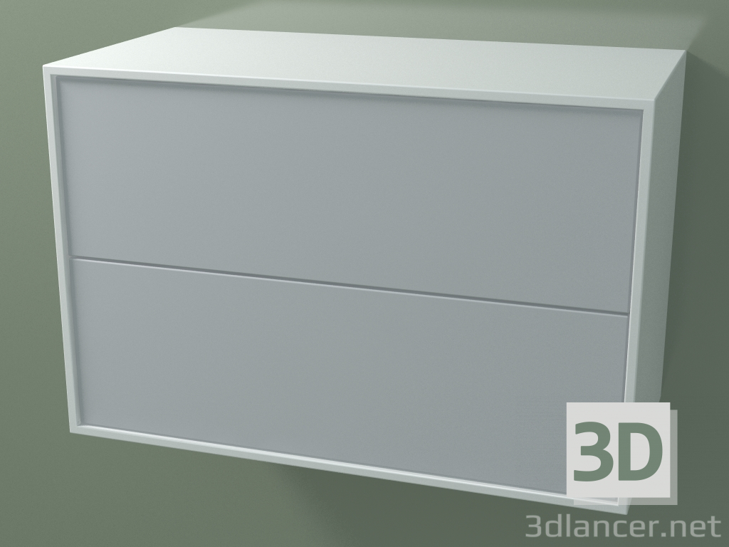 3d модель Ящик подвійний (8AUCCA01, Glacier White C01, HPL P03, L 72, P 36, H 48 cm) – превью