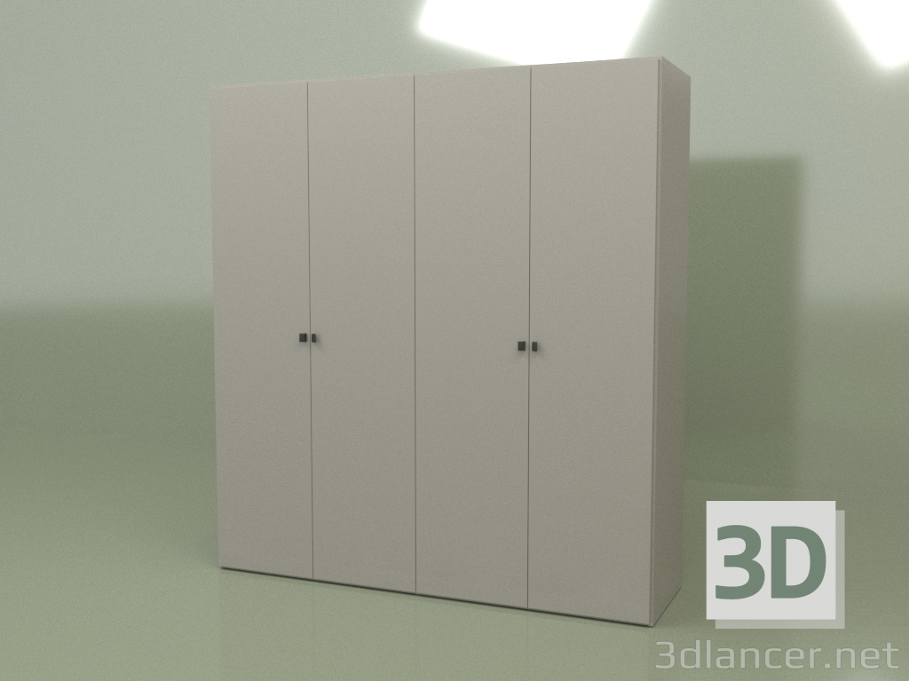 3D Modell Kleiderschrank 4 Türen GL 140 (grau) - Vorschau
