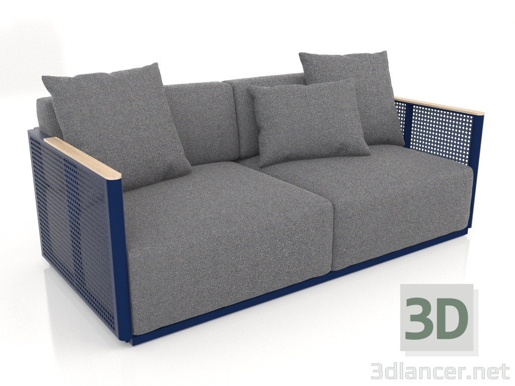 3d model 2-seater sofa (Night blue) - preview