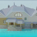 modello 3D Casa 2 piani - anteprima