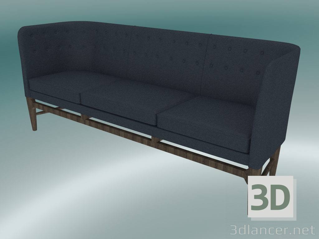 3d model Triple sofa Mayor (AJ5, H 82cm, 62x200cm, Smoked oiled oak, Divina - 793) - preview
