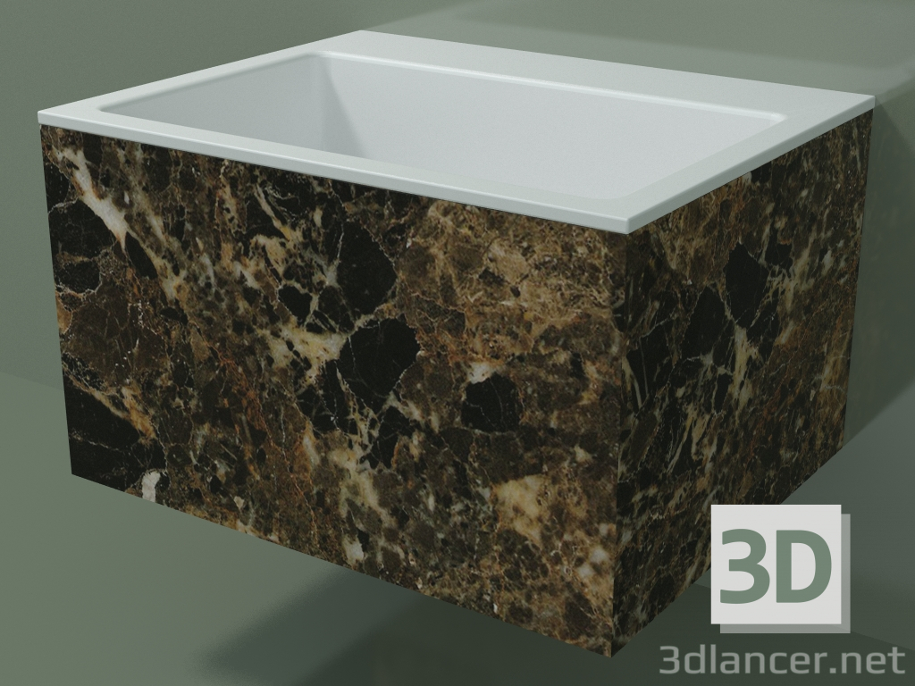 3d model Wall-mounted washbasin (02R132302, Emperador M06, L 60, P 48, H 36 cm) - preview