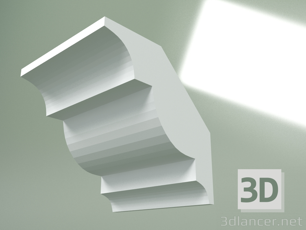 modello 3D Cornicione in gesso (zoccolo a soffitto) KT377 - anteprima
