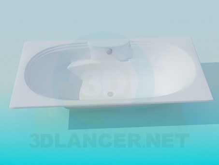 3d model Bath with ribs - preview 3d model Bath with ribs - preview