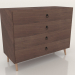 3d model Chest of drawers Polly (walnut) - preview