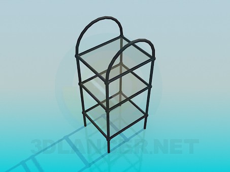 3d модель Підставка зі скляними поличками – превью 3d модель Підставка зі скляними поличками – превью