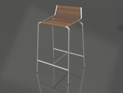 Semi-bar chair Noel H67 (Steel Base, Brown Wool)