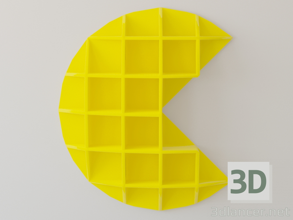 modèle 3D de Étagère sous la forme d'un héros de jeu d'ordinateur Pac-Man acheter - rendu
