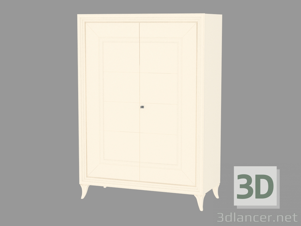 3d модель Шкаф 2-х дверный на ножках (без рисунка) – превью