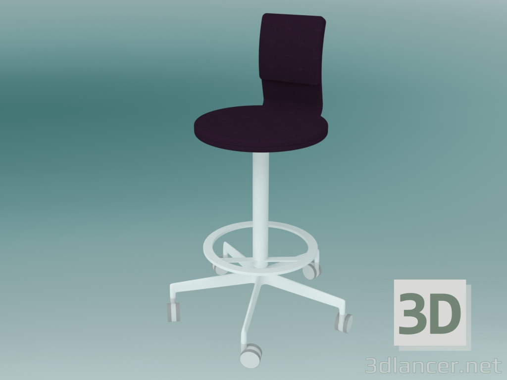 modèle 3D Tabouret avec dossier LAB (S71) - preview