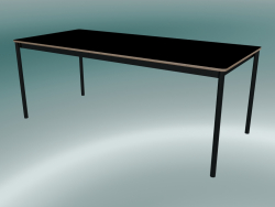 Rechteckiger Tischfuß 190x85 cm (Schwarz, Sperrholz, Schwarz)