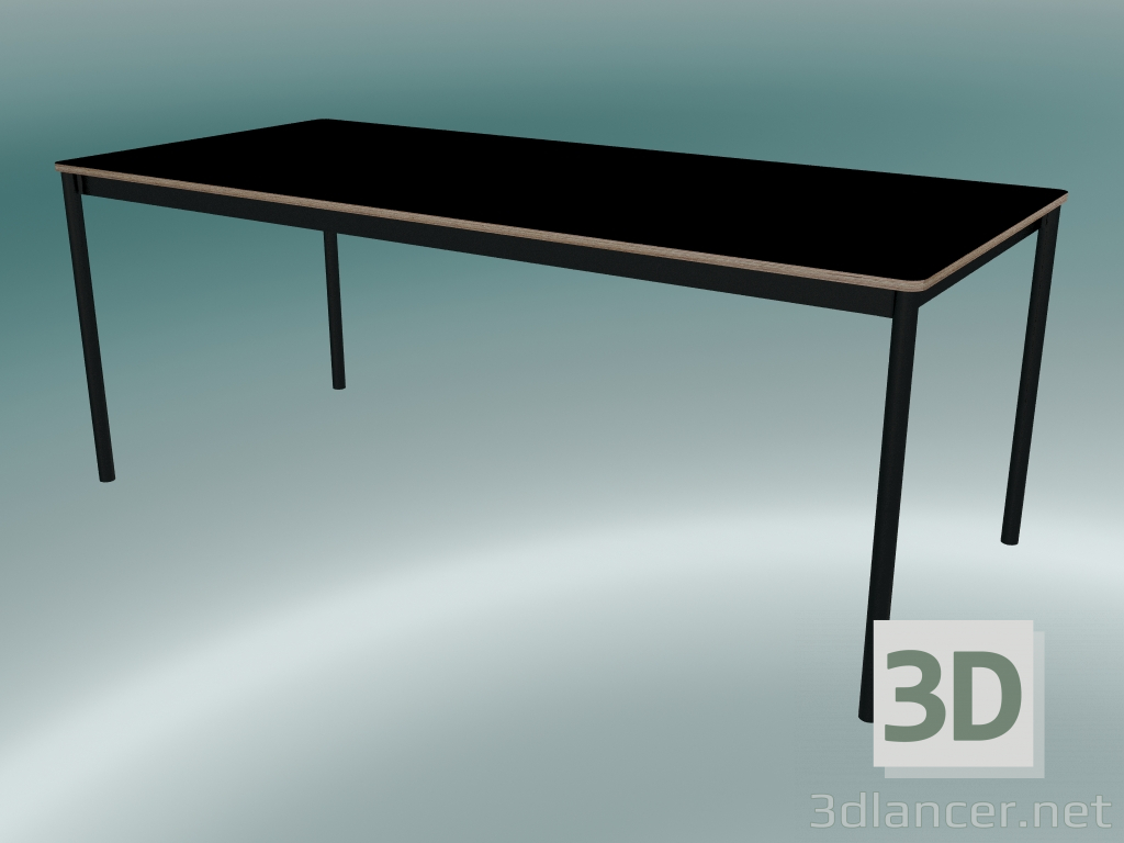 3d model Rectangular table Base 190x85 cm (Black, Plywood, Black) - preview