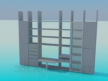 3d модель Стенка-шкаф прикрепляемая к потолку – превью 3d модель Стенка-шкаф прикрепляемая к потолку – превью