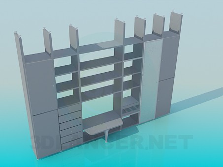 3d модель Стенка-шкаф прикрепляемая к потолку – превью 3d модель Стенка-шкаф прикрепляемая к потолку – превью