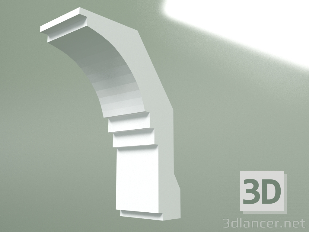 modello 3D Cornicione in gesso (zoccolo a soffitto) KT272 - anteprima