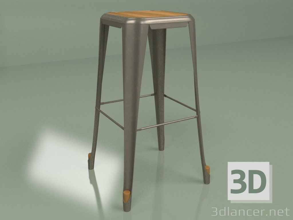 3D Modell Barhocker Marais ohne Rückenlehne (Kanonenbronze) - Vorschau