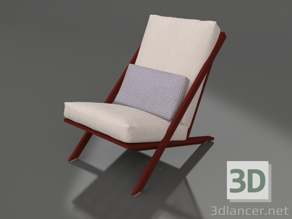 3 डी मॉडल विश्राम के लिए क्लब कुर्सी (वाइन रेड) - पूर्वावलोकन