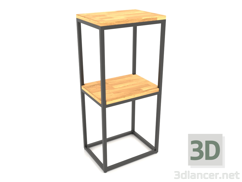 Modelo 3d Rack-consola retangular (PISO DE MADEIRA, 40x30x86, 2 prateleiras) - preview