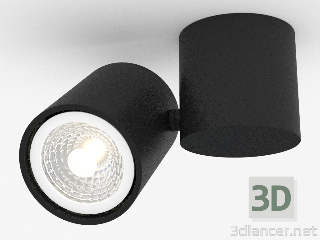 modello 3D Apparecchio a plafone LED (A1594 Nero RAL9003) - anteprima