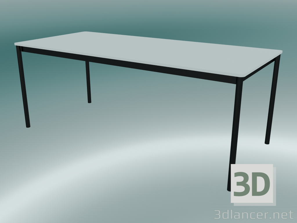 3D Modell Rechteckiger Tischfuß 190x85 cm (Weiß, Schwarz) - Vorschau
