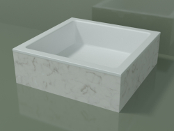 Countertop washbasin (01R121301, Carrara M01, L 48, P 48, H 16 cm)