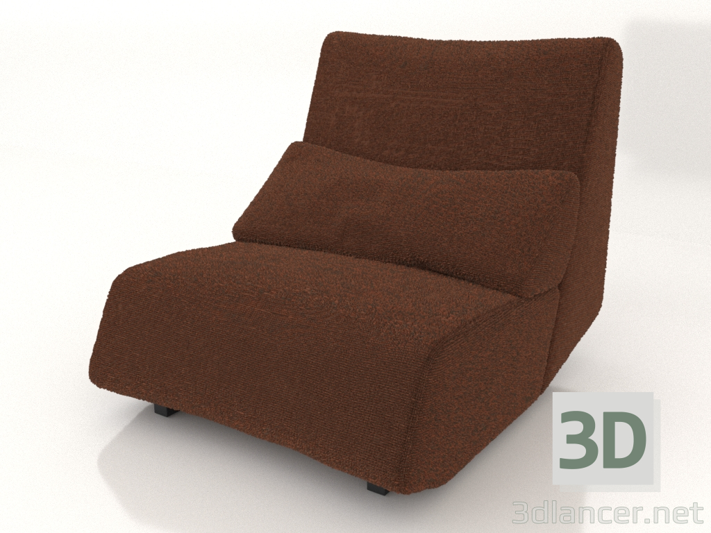 3D Modell Sofamodul S mit hoher Rückenlehne - Vorschau