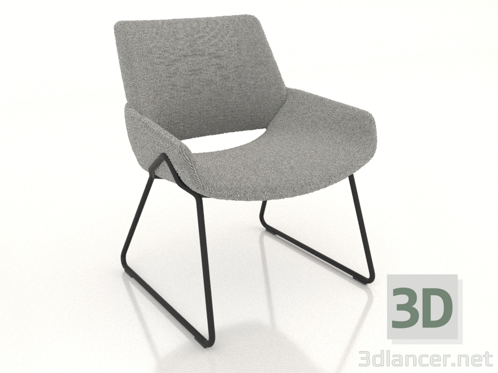 3d model Armchair on metal runners - preview