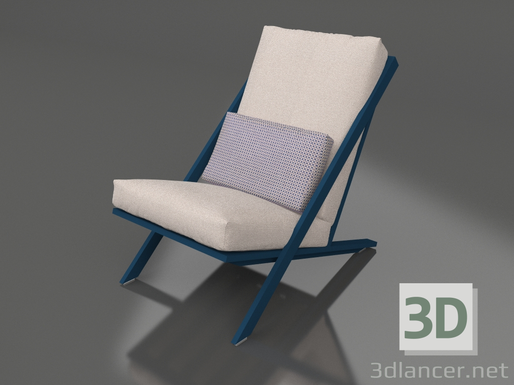 modello 3D Poltrona club per il relax (Grigio blu) - anteprima