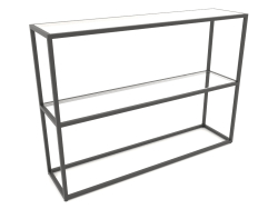 Rack-console rectangulaire (VERRE, 120x30x86, 2 étagères)