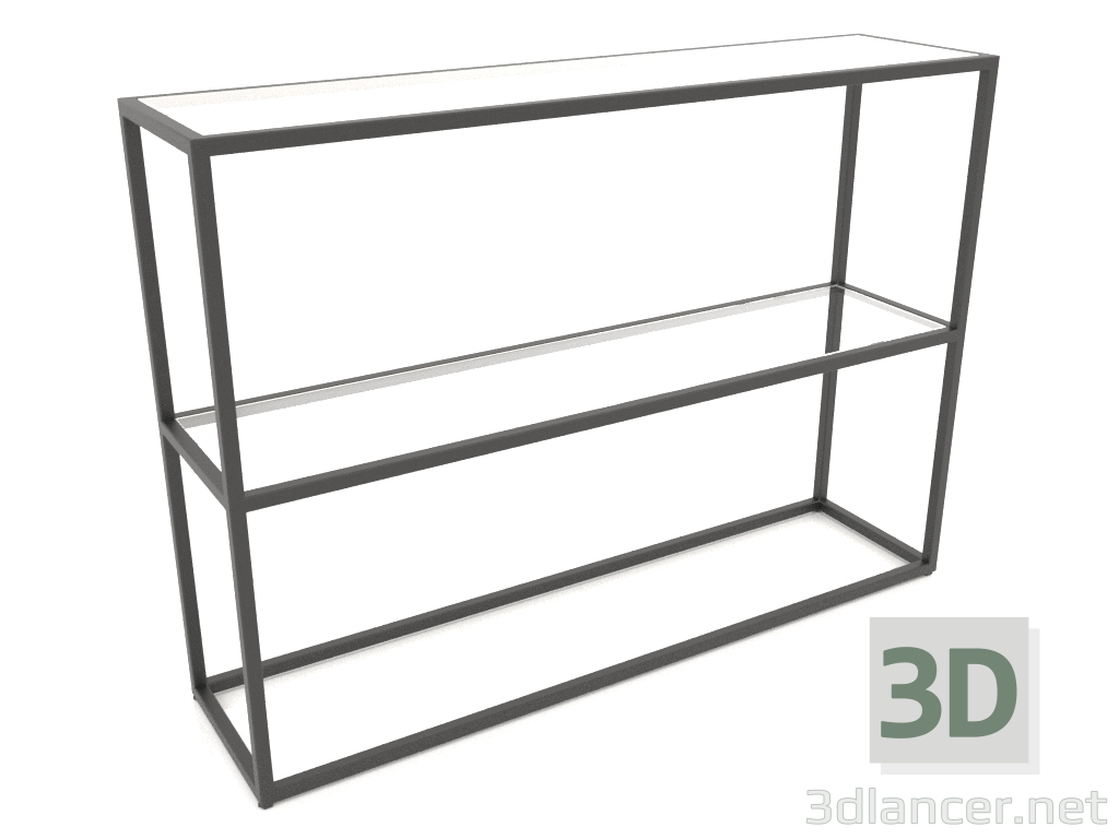 modello 3D Console rack rettangolare (VETRO, 120x30x86, 2 ripiani) - anteprima