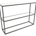 modello 3D Console rack rettangolare (VETRO, 120x30x86, 2 ripiani) - anteprima