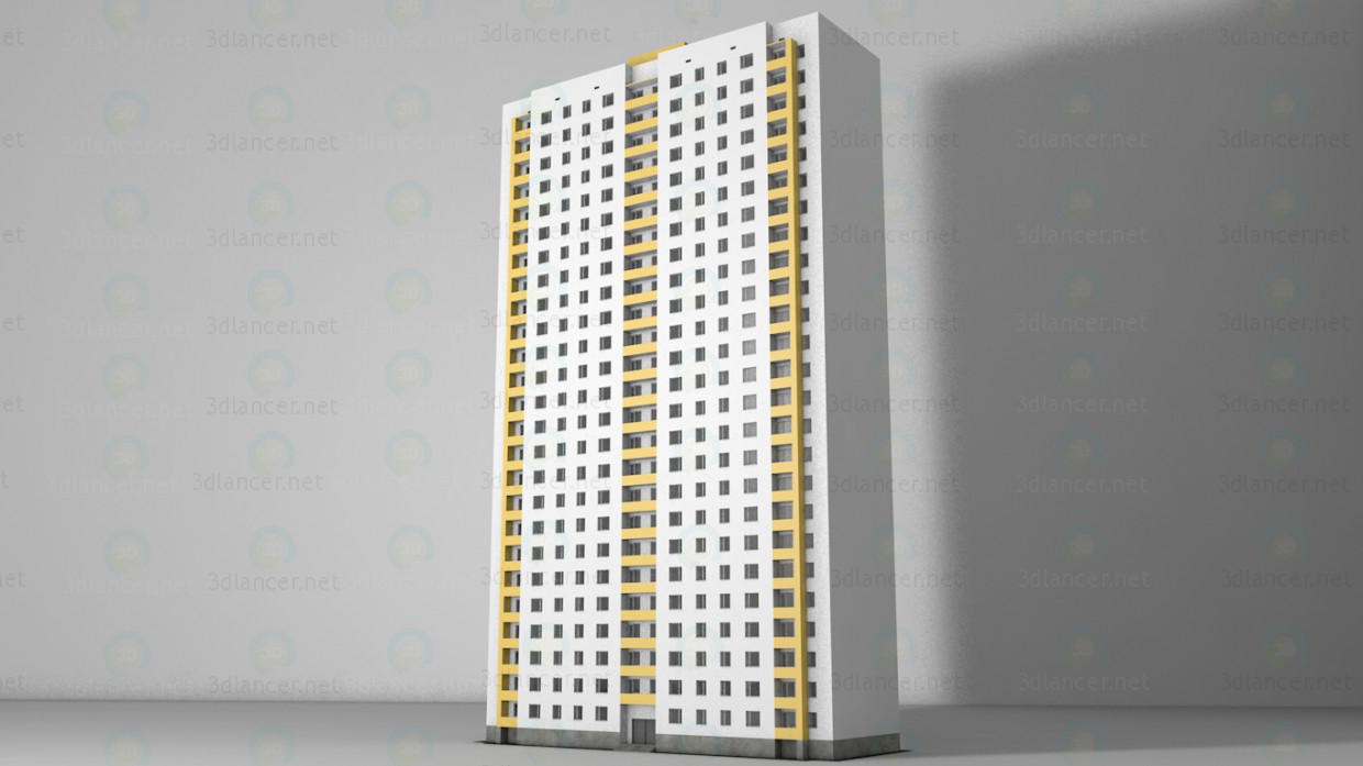 modello 3D Residenziale Casa con diversi numero di pavimenti - anteprima