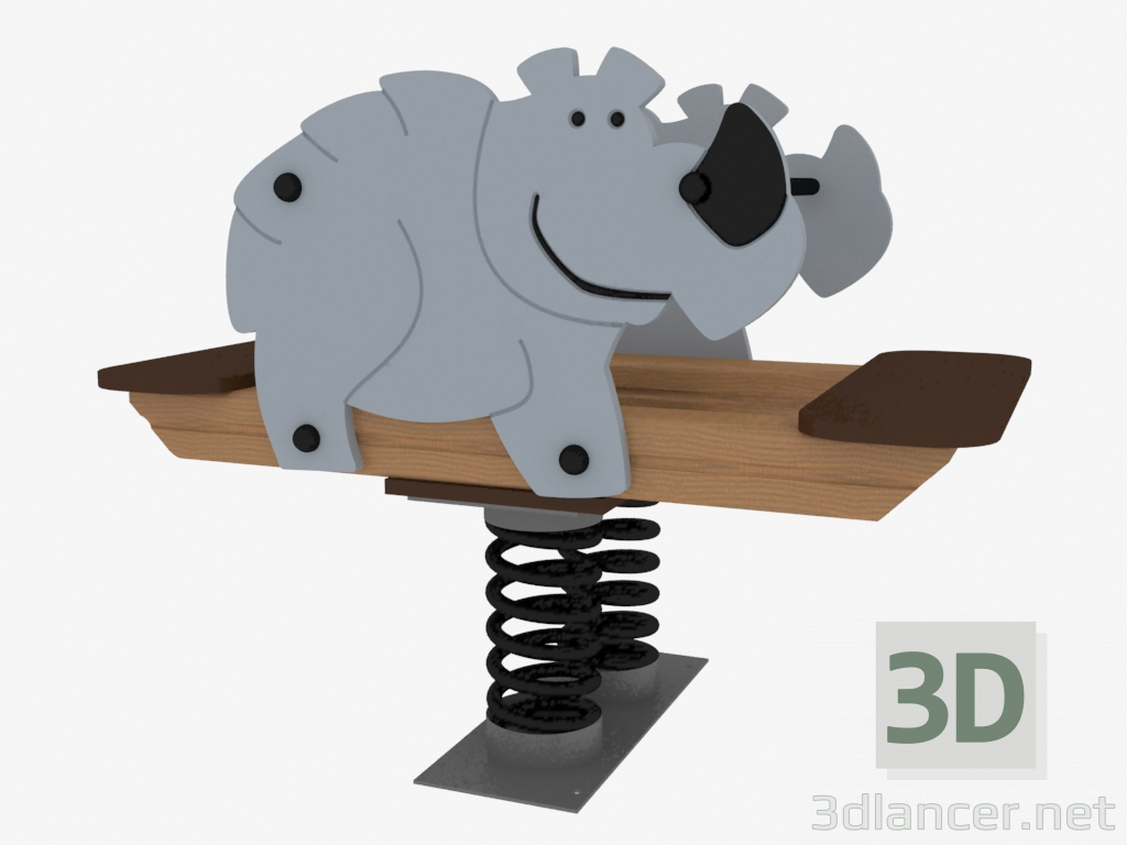 3D modeli Oyun alanı Sallanan sandalye Gergedan (6126) - önizleme