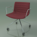 modèle 3D Chaise 0221 (4 roulettes, avec accoudoirs, chromé, avec revêtement en tissu) - preview