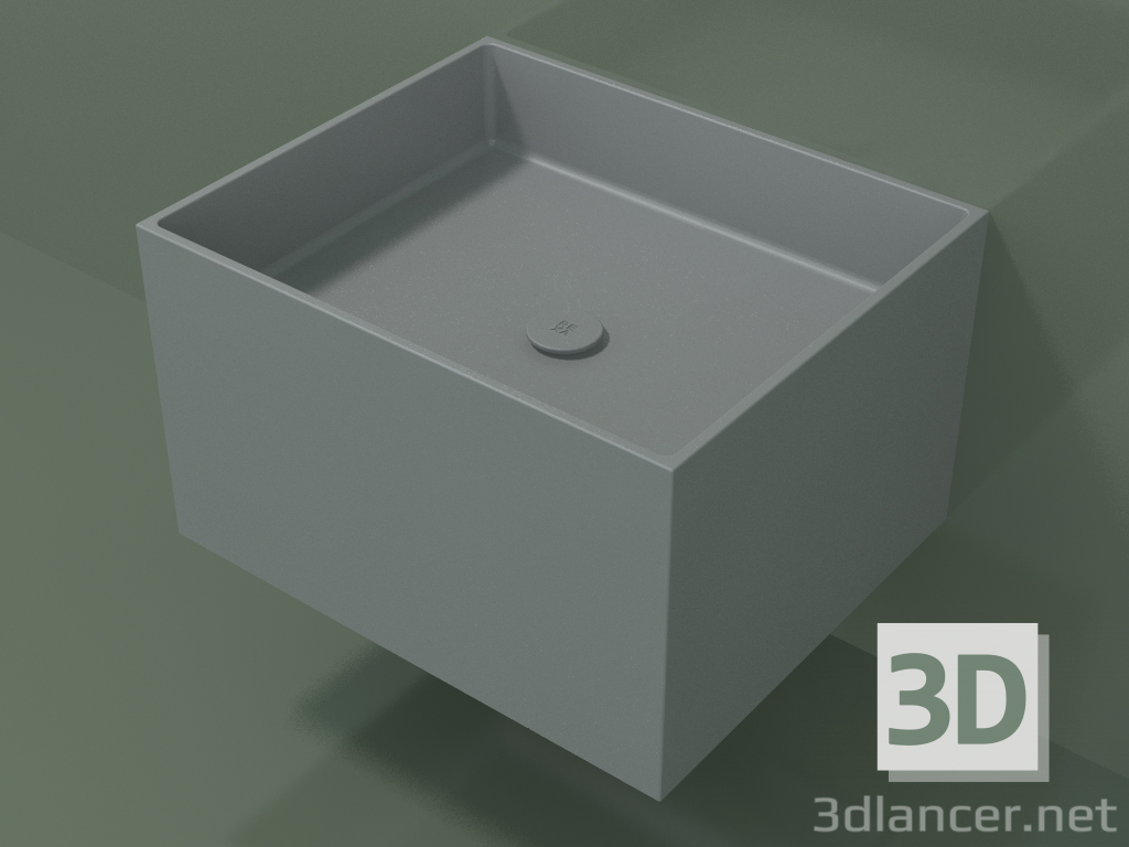 modèle 3D Lavabo suspendu (02UN32301, gris argenté C35, L 60, P 50, H 36 cm) - preview