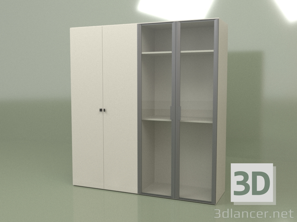 3D Modell Kleiderschrank 4 Türen GL 140 C (Esche) - Vorschau