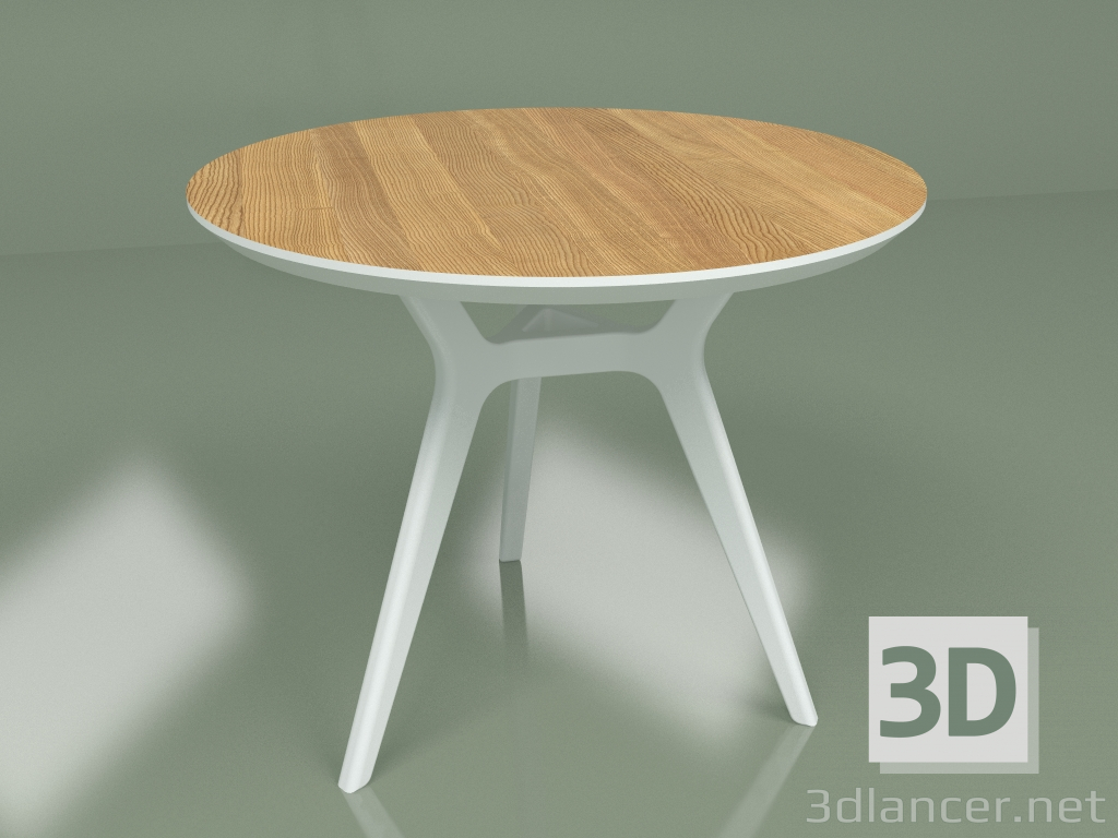 modello 3D Tavolo da pranzo Rovere Glat (bianco, 900) - anteprima