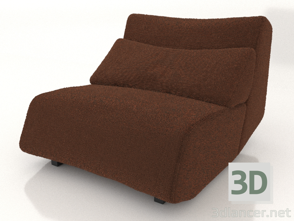 3D Modell Sofamodul S mit niedriger Rückenlehne - Vorschau