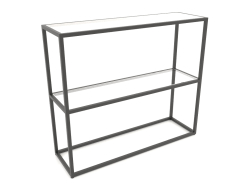 Rack-console rectangulaire (VERRE, 100x30x86, 2 étagères)