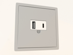 USB-Ladegerät (3,1 A Typ A; C, weiß, Aluminium, DA27626) R98