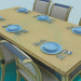 3d model Table and chairs for guests - preview