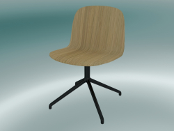 Chaise large, rotative Visu (Chêne, Noir)